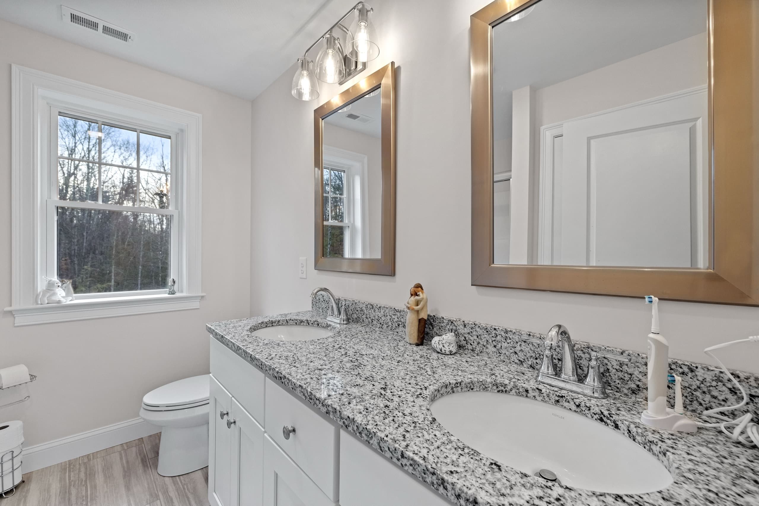 Granite double sink bathroom