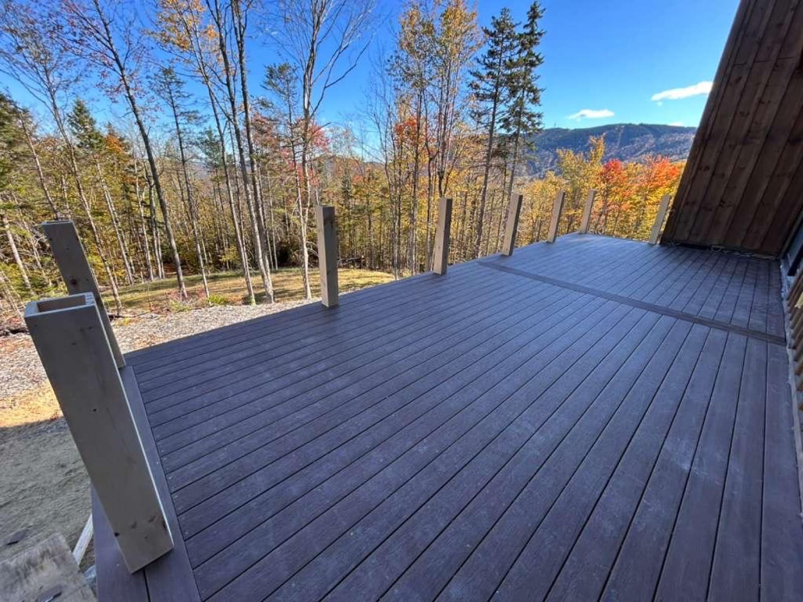 Composite deck with a mountain view
