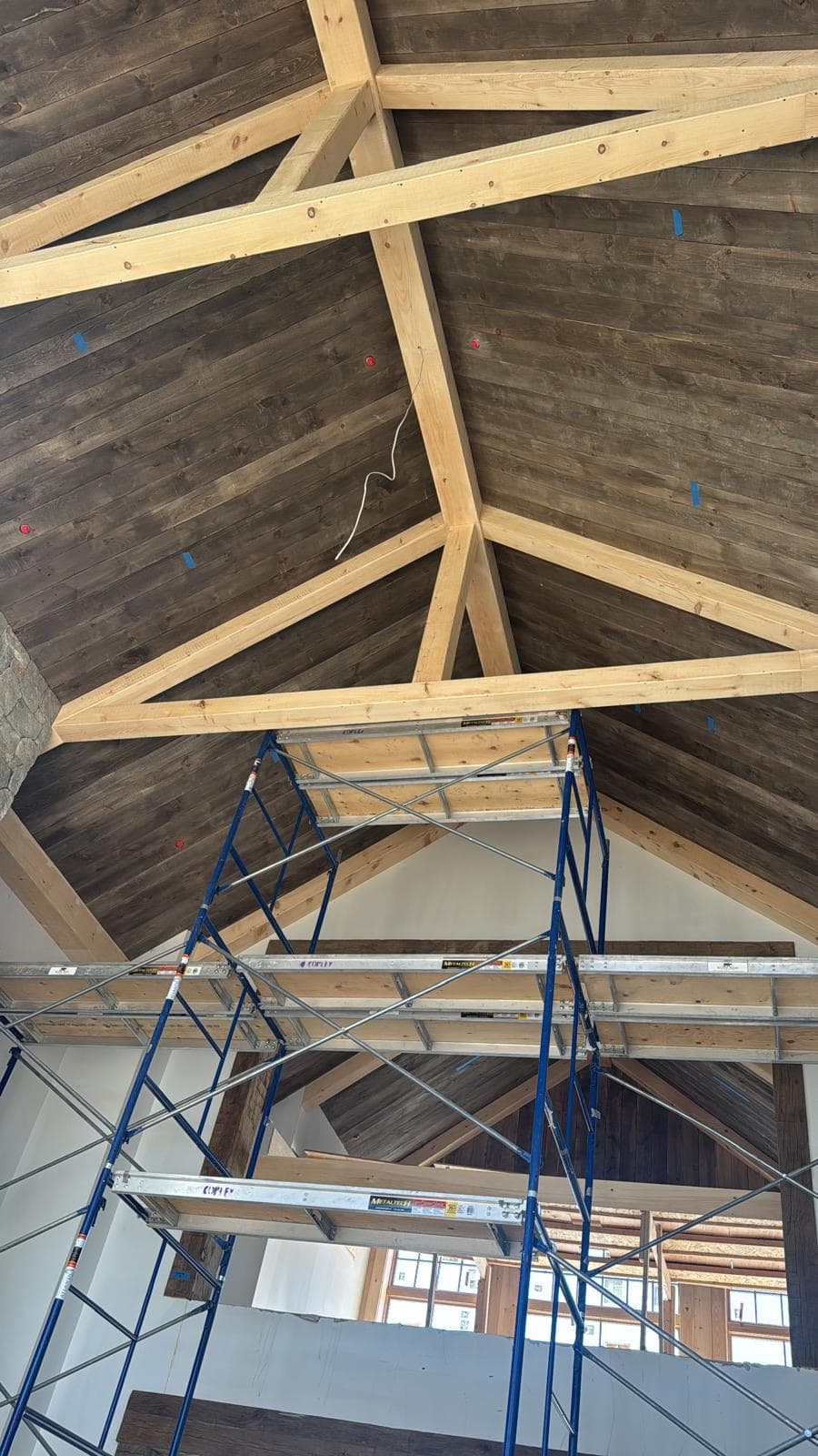 Timber truss cathedral ceiling