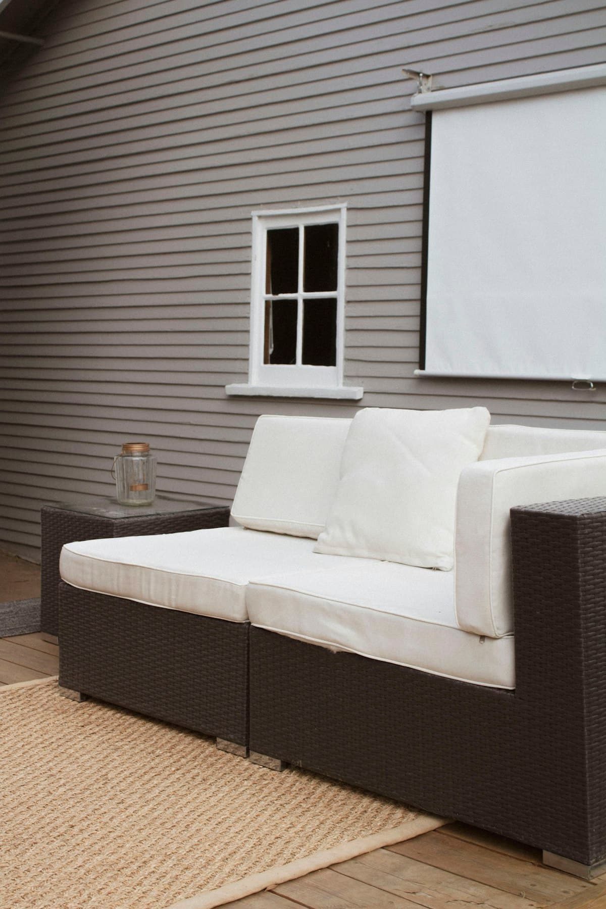 Pool deck with lounge area and a view